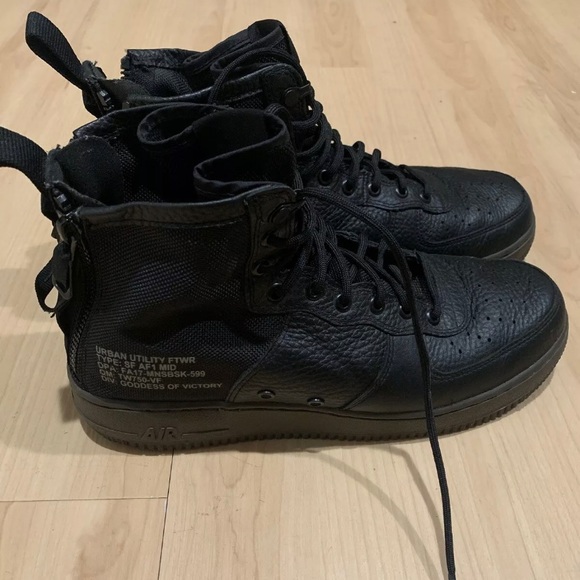 sf air force 1 mid black dark hazel